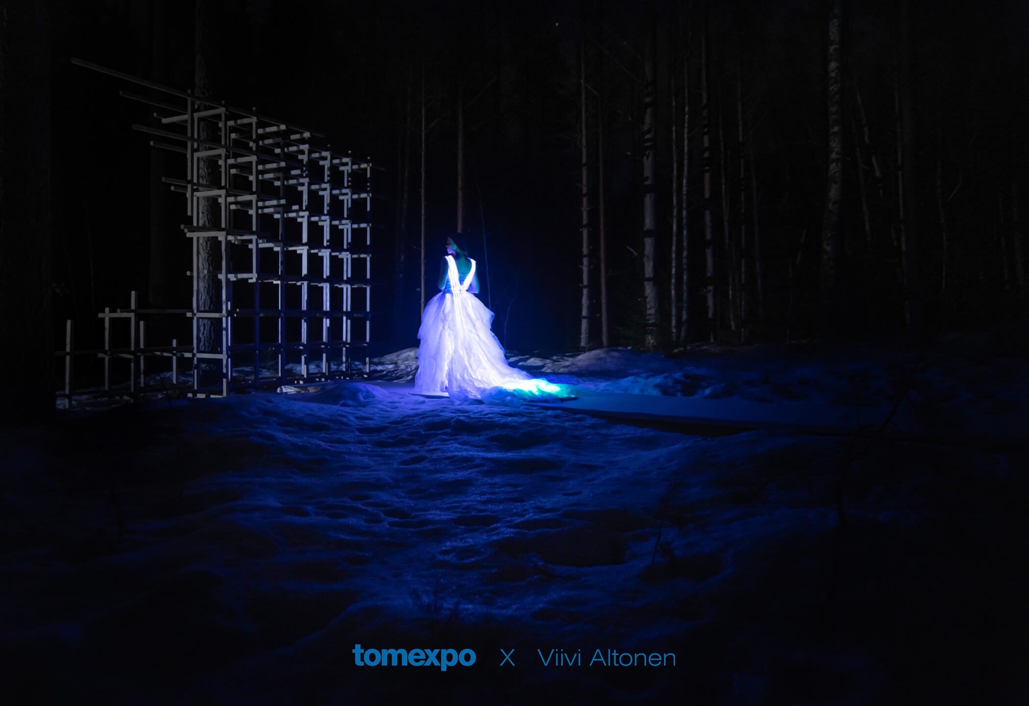 Viivi Aaltonen on Tomexpo designed winter stage